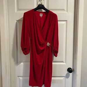 Anne Klein Vibrant Red Midi Dress